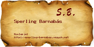 Sperling Barnabás névjegykártya