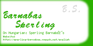 barnabas sperling business card
